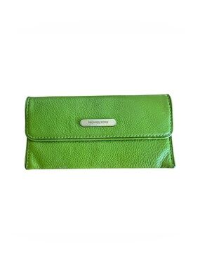 Michael Kors Lime Green Pebbled Leather Continental Wallet